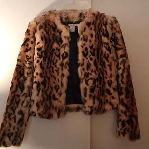 100% Rabbit Cheetah-print Coat